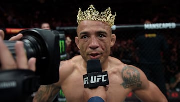 José Aldo después de su victoria en el UFC 301.