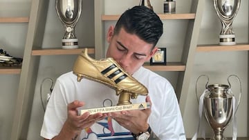 James Rodr&iacute;guez, volante colombiano del Everton, dej&oacute; una publicaci&oacute;n en sus redes sociales recordando la bota de oro ganada en el mundial del 2014.