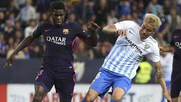 Pe&ntilde;aranda, con Umtiti.