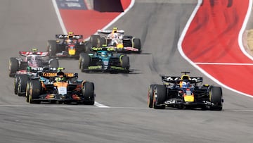 The energy team was penalized because one of its members tried to remove a piece of tape indicating Norris's exact starting position.