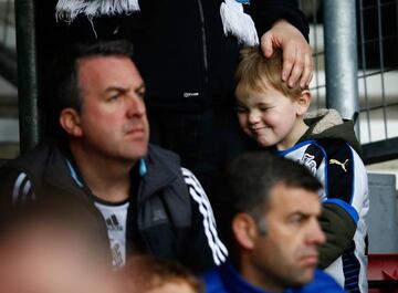 A young Newcastle fans shows his dejection after Saturday's 1-3 defeat to Southampton