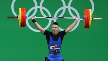 Luis Javier Mosquera en levantamiento de pesas en los Juegos Ol&iacute;mpicos