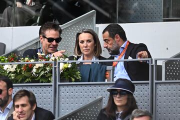 La diputada Cuca Gamarra durante el partido de Carlos Alcaraz en el Mutua Madrid Open.