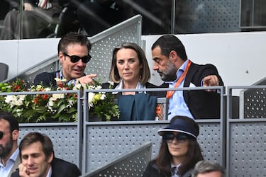 La diputada Cuca Gamarra durante el partido de Carlos Alcaraz en el Mutua Madrid Open.