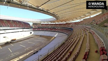 El Wanda Metropolitano est&aacute; ya esperando el c&eacute;sped.