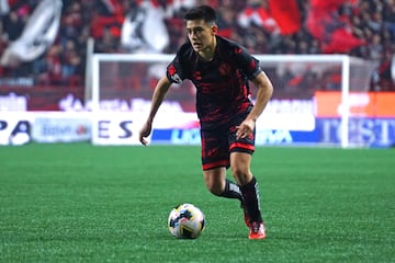 Gilberto Mora of Tijuana during the 17th round match between Tijuana and Puebla as part of the Liga BBVA MX, Torneo Apertura 2024 at Caliente Stadium on November 10, 2024 in Tijuana, Baja California, Mexico.