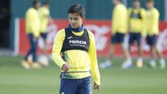 Kubo, durante un entrenamiento del Villarreal.