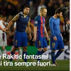 En Italia señalan a Luis Suárez y a Rakitic de la eliminación