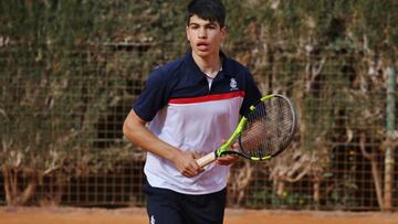 Alcaraz, en el Futures de Murcia en el que sumó su primer punto ATP.