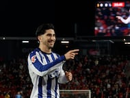 Carlos Soler marcó el gol de la victoria de la Real Sociedad en Son Moix contra el Mallorca.- EFE/ Cati Cladera