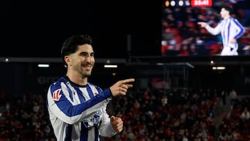 Carlos Soler marcó el gol de la victoria de la Real Sociedad en Son Moix contra el Mallorca.- EFE/ Cati Cladera