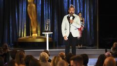 Marc Pilcher accepts the award for outstanding period and/or character hairstyling for the &quot;Art of the Swoon&quot; episode of &quot;Bridgerton&quot; during night one of the Television Academy&#039;s 2021 Creative Arts Emmy Awards at the L.A. LIVE Eve