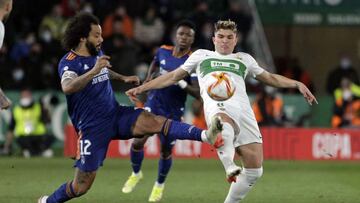 Marcelo, durante el Elche-Real Madrid.