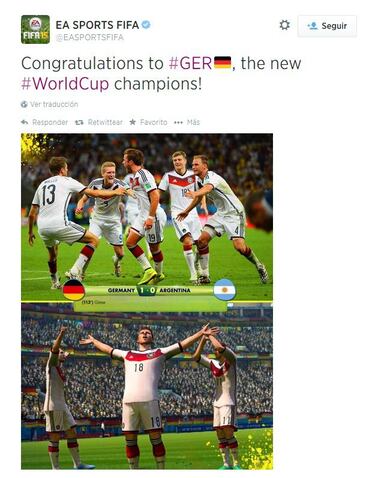 Así celebran las compañías la victoria alemana