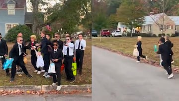 El disfraz de Donald Trump y su servicio secreto de unos niños que se robaron el Halloween