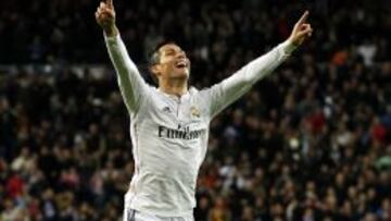 Cristiano celebra un tanto marcado en el Bernab&eacute;u
 