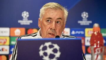Carlo Ancelotti, en conferencia de presa previa al encuentro ante el Leipzig.