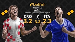 Pronósticos Croacia vs. Italia: horario, TV, estadísticas y clasificación