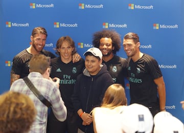 Ramos, Modric, Marcelo y Kovacic acudieron a un acto publicitario de Microsoft.