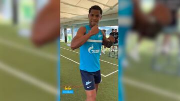 El zenit comparte en sus redes la actitud del colombiano entrenando.