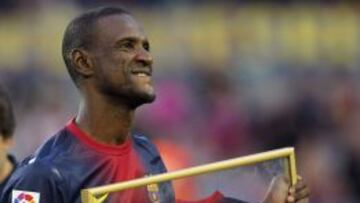 Abidal el día que se despidió del Camp Nou.