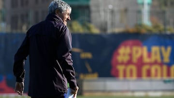 Quique Setién, en la Ciutat Esportiva del Barça.