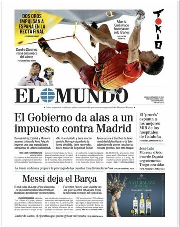 La salida de Messi, en las portadas de los periódicos de medio mundo