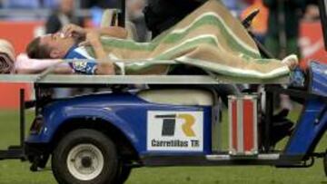 Abraham se retiró del último Espanyol-Atlético con un traumatismo craneoencefálico.