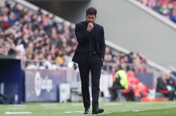 Manager Diego Pablo Simeone of Atletico de Madrid reacts during the Liga match between Club Atletico de Madrid