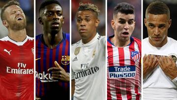 Mustafi (Arsenal), Demb&eacute;l&eacute; (Barcelona), Mariano (Real Madrid), Correa (Atl&eacute;tico de Madrid) y Rodrigo (Valencia).