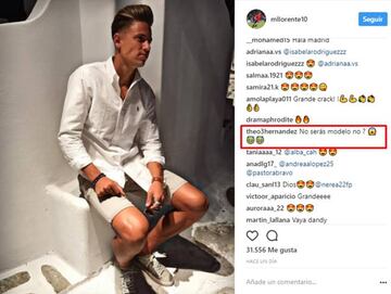 El vacile de Theo Hernández a Marcos Llorente en Instagram