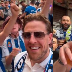 JJ Watt, accionista del Espanyol, se hace presente en la previa ante el Atletico de Madrid