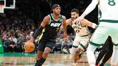 Indiana Pacers forward Buddy Hield (7) drives to the basket during the first half against the Boston Celtics at TD Garden.