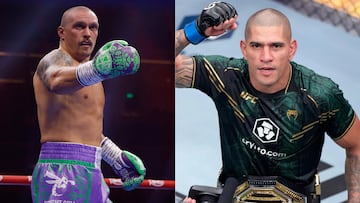 Oleksandr Usyk, campeón del peso pesado en boxeo, y Alex Pereira, campeón del peso semipesado en UFC.