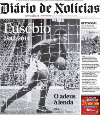 Toda Portugal llora la muerte de Eusebio y hoy le rinde tributo.
