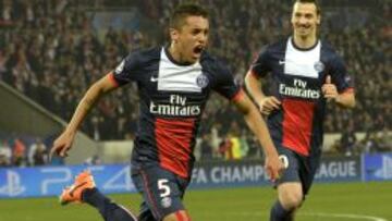 El central brasileño Marquinhos, en un partido con el PSG.