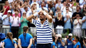 Feliciano L&oacute;pez celebra su victoria en el torneo de Queens.