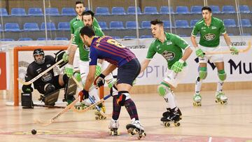 Imagen del partido de la final de la Copa del Rey de Hockey Patines 2019 entre el Deportivo Liceo y el F.C. Barcelona.