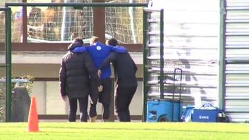 Munian se marchó lesionado del entreanmiento