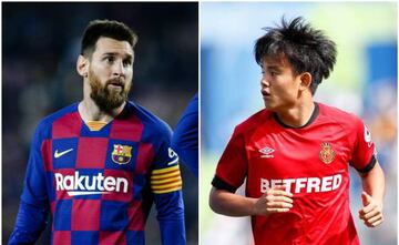 Messi (Barcelona) y Kubo (Mallorca)