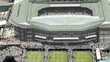 <b>SE CUBRIRÁ EN 10 MINUTOS.</b> Según el diseño de Hok Sports, la cubierta tardará en cerrar la pista central del All England sólo diez minutos, tal y como se ve en las maquetas de arriba. Así se evitarán las habituales suspensiones de partidos por la lluvia.