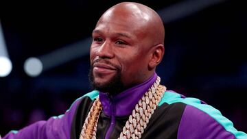 Floyd Mayweather Jr. durante el World Welterweight Championship en el AT&amp;T Stadium; Arlington, Texas. Marzo 16, 2019.