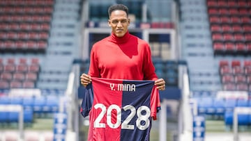 Yerry Mina habla de su renovación con Cagliari.