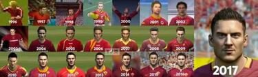 Así ha cambiado Francesco Totti desde el FIFA96 al FIFA17