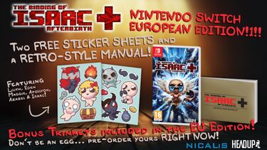 The Binding of Isaac para Switch cambia de nuevo su fecha