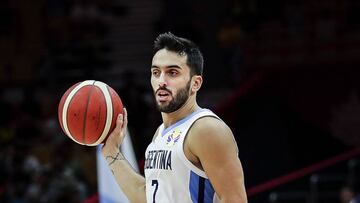 WUHAN, CHINA - AUGUST 31:  Facundo Campazzo #7 of Argentina drives against Korea during FIBA Basketball World Cup China 2019 Group B at Wuhan Sports Center on August 31, 2019 in Wuhan, China.  (Photo by Wang HE/Getty Images)  (Photo by Wang He/Getty Images)