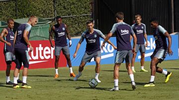 Lenglet, en acción. El Barça se prepara para afrontar su segundo partido en EE UU ante el Roma.
