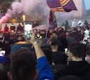 ¡Locura en el Camp Nou! Una marabunta de gente impidiendo a Koeman entrar con el coche