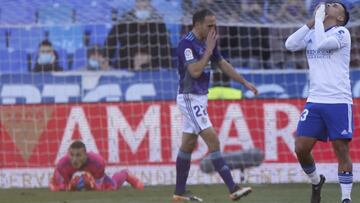 22/01/22 PARTIDO SEGUNDA DIVISION
 REAL ZARAGOZA REAL VALLADOLID
 nano mesa, tras parada de Jordi Masip.