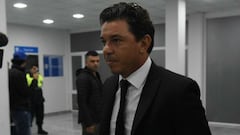 Gallardo: "El penal a Scocco se vio en toda la cancha"